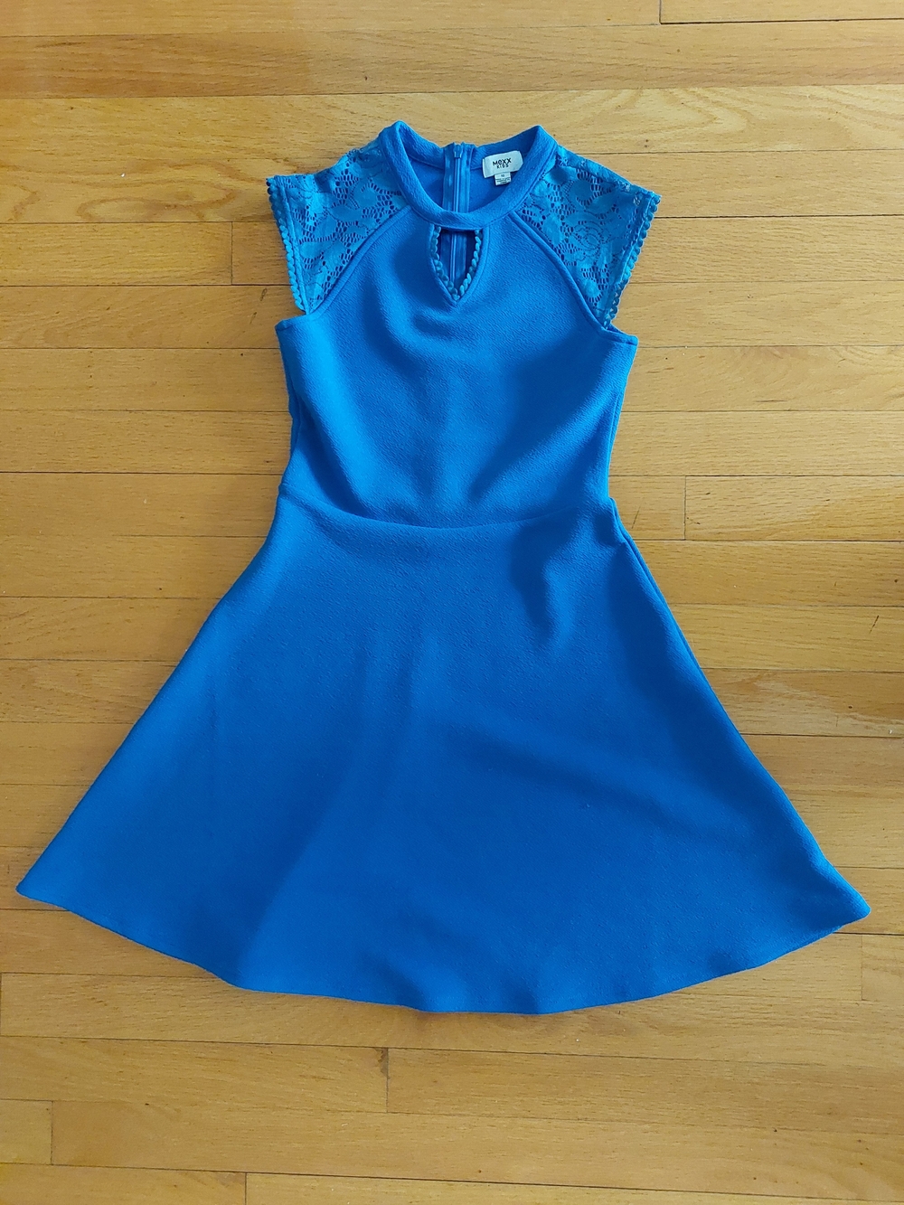 Mexx Girls' Blue Lace-Cap Fit & Flare Dress